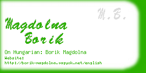 magdolna borik business card